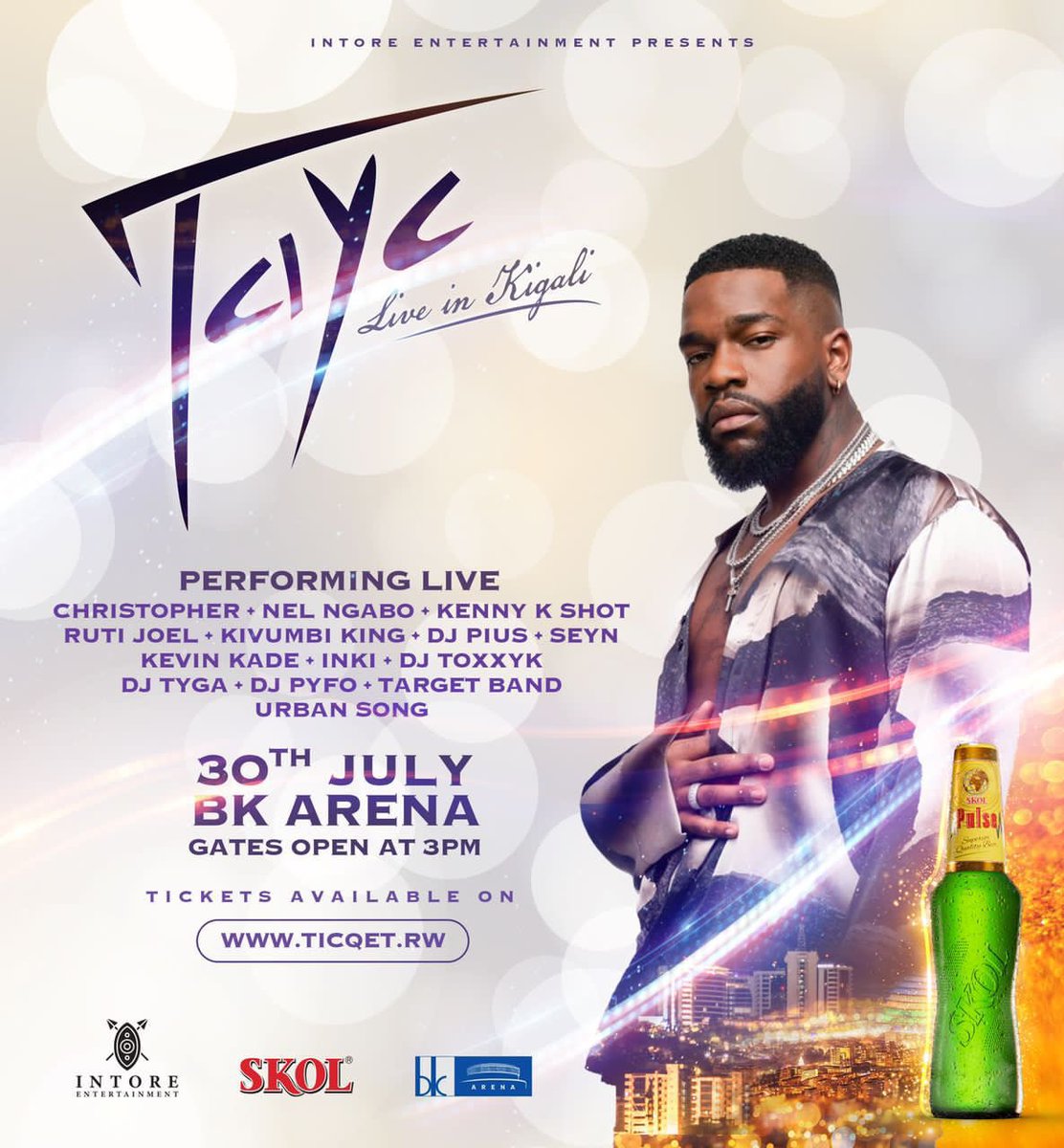 Tsindira itike yo kujya mu gitaramo cya @TaycOfficiel muri @bkarenarw , Jya muri comment wandike #BringPulseToYourLife babiri ba mbere bagira Retweet 50 Cg likes 100 , ndabaha ticket zo kujya muri #TayCLiveInKigali PS: Regular and Floor tickets are sold Out! @BruceIntore