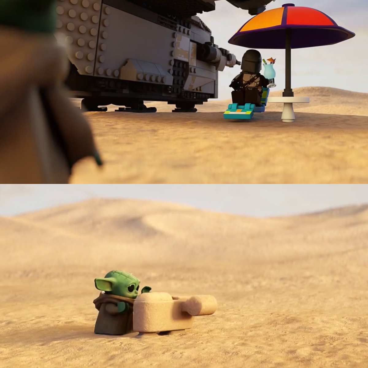 spoiler4you's tweet photo. grogu got his own lil razor crest 🥺 https://t.co/lKh4l5b9oz