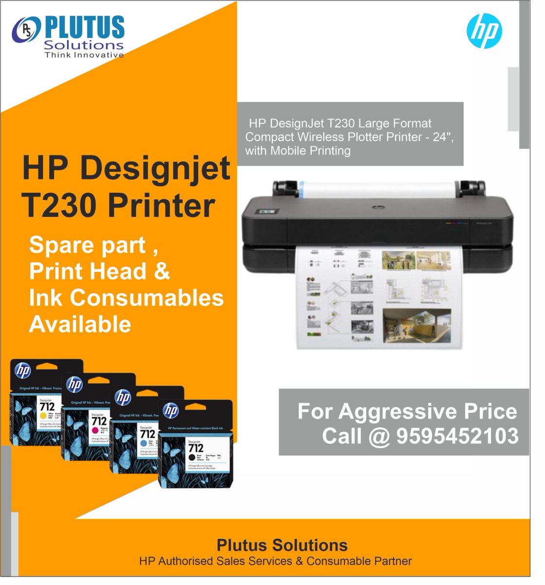 PlutusSolution's tweet image. HP Designjet T230 Plotter /Printer Ink Consumables and Service available at Best Price. For aggressive price call on 9595452103.
#HPdesignjetPlotter #inkcartridges #hpink #hpwideformatprinter #hpprinter #HPInkJetPrinter #HPInkjetPLotter #GISPrinting #CADPrinting  #blueprinting