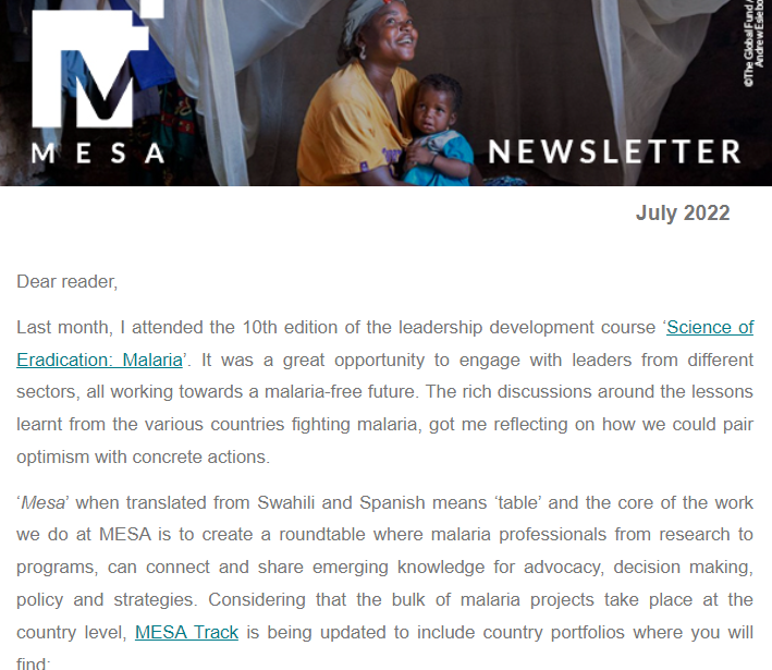 MESA - the malaria knowledge hub tweet media