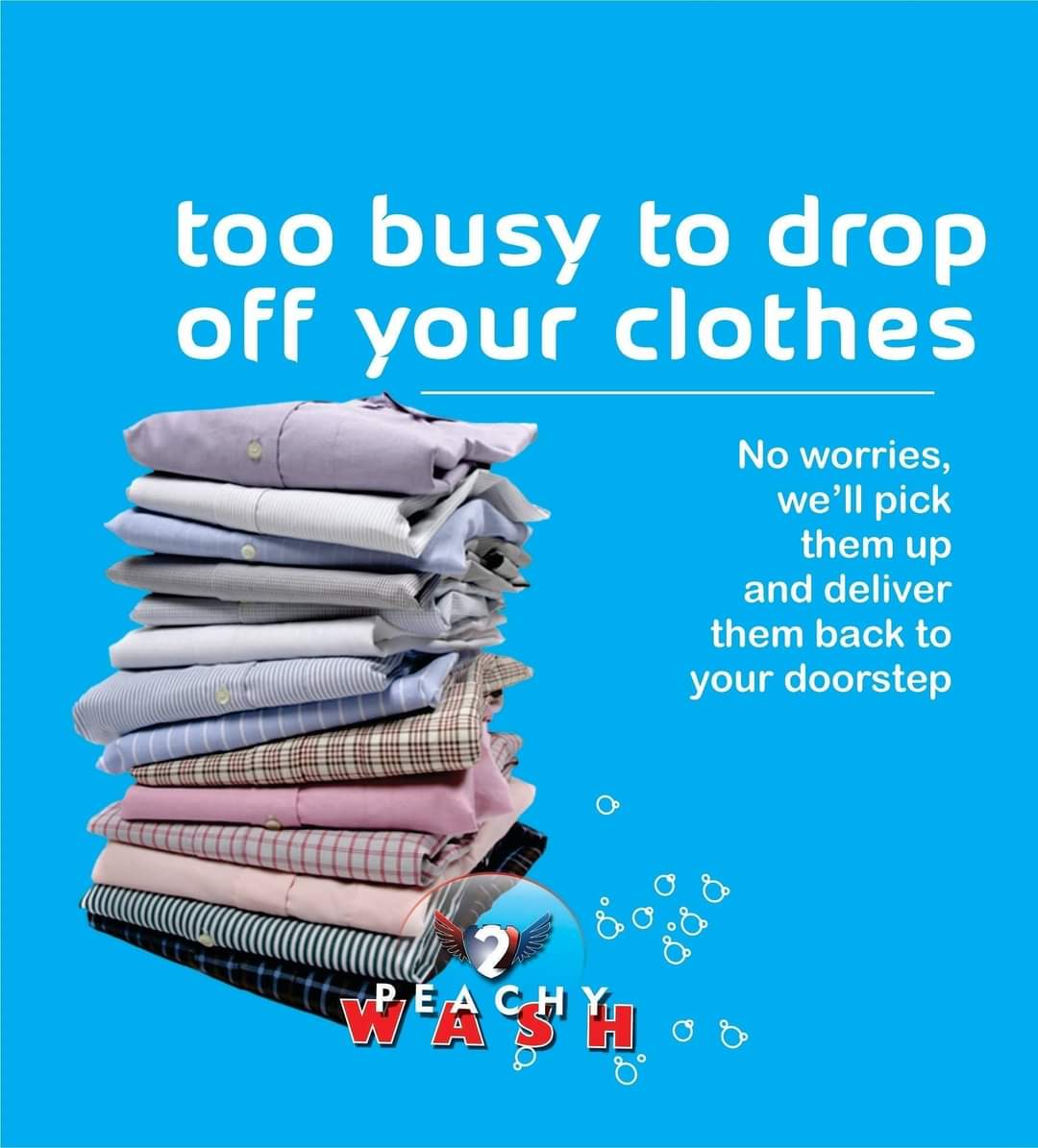 PeachyWash's tweet photo. Peachy Wash has your back, we have a pick up and  delivery service that guarantees the safety of your clothes
.
Call us today : 08103459155
#PH PH City #weekendvibes #TGIF #BBNaija7 https://t.co/n0BwhuPIok