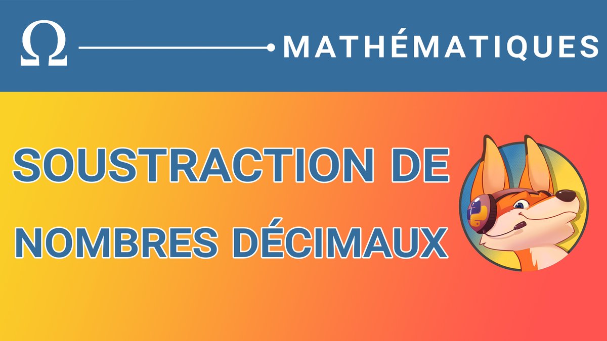 foxxpy's tweet image. Salut les renards! 🦊
Nouvel épisode de #mathématiques pour les 6ème sur la chaîne : Soustraction de nombres décimaux - 25 exercices corrigés.
Lien : youtu.be/RhlqVXgTs80
Bon vendredi à tous! 😎
#maths