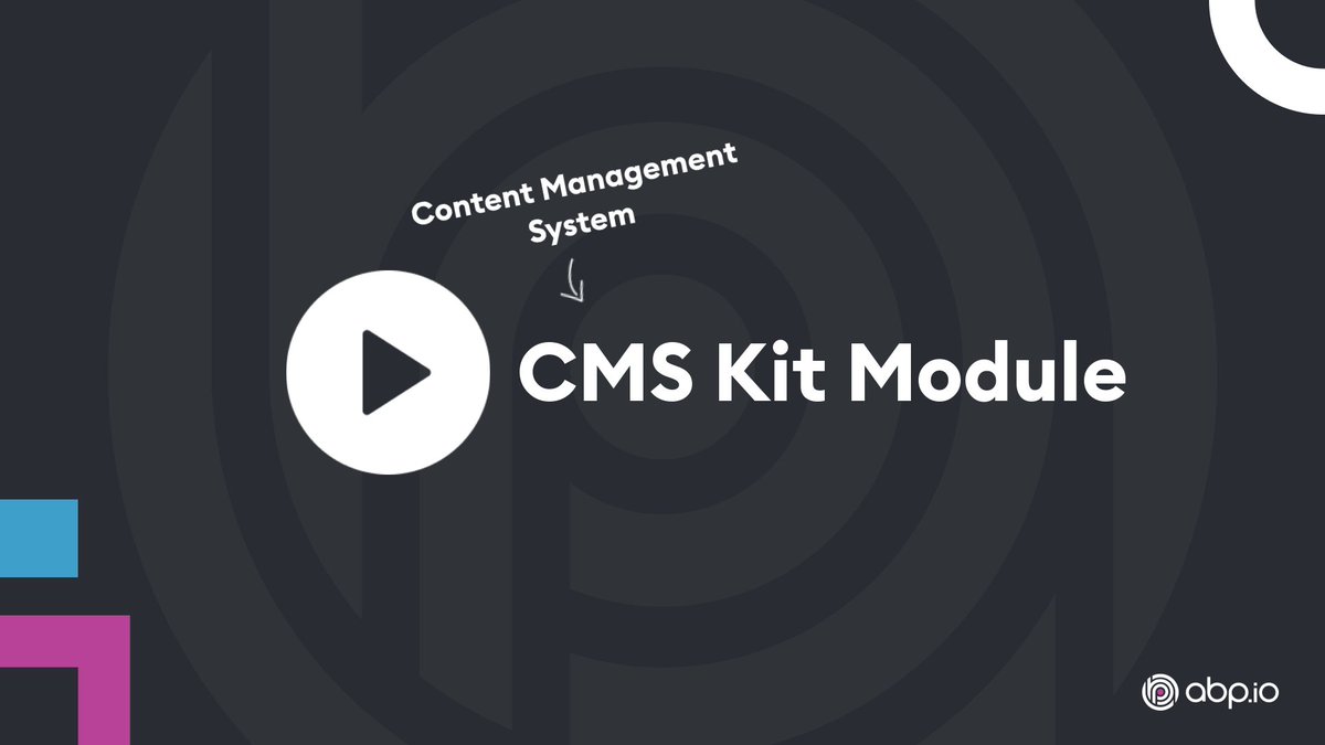 abpcommercial's tweet image. #ABP Commercial CMS Kit Module for your application, explained.
Watch it now from 👉 youtu.be/bwrFCN-7WZU

#cms #contentmanagementsystem