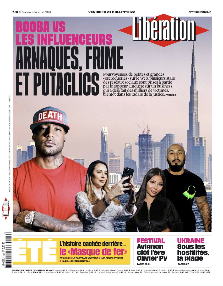 La une de <a href="/libe/">Libération</a> d'aujourd'hui marque un tournant dans la lutte que nous menons avec <a href="/Audreylunique/">Vosstarsenrealite</a> <a href="/RadisIrradie/">🌸Eric.k / Le Radis Irradié 🌱</a> ou <a href="/collectifAVMN/">Collectif AVI</a> contre les arnaques massivement propagées par quelques influenceurs. Ce problème sérieux n'est plus une curiosité reléguée dans les pages people.