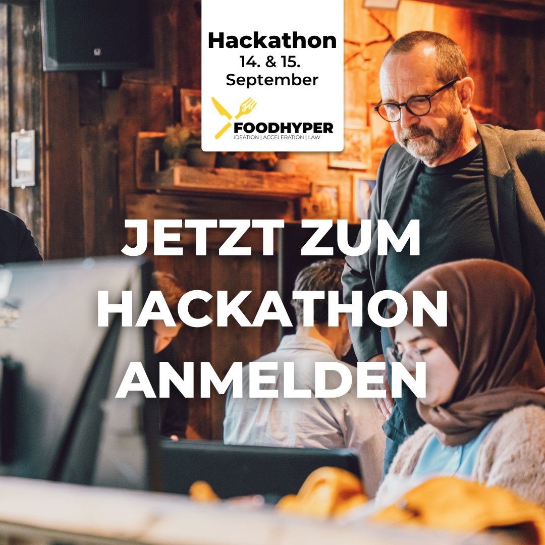 Der Anmeldezeitraum für den zweiten #FoodHyper Hackathon ist gestartet. 🥳

Vom 14. - 15.9.2022 haben alle Visionäre und Interessierte die Möglichkeit an technologischen und prozessualen Innovationen im #Food Bereich zu hacken.🚀

Anmeldung unter  👉bit.ly/3Q04GDx