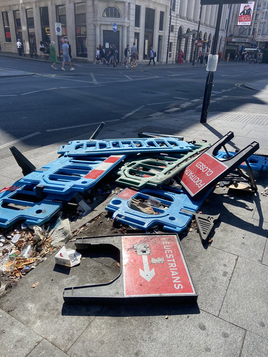 Alex_Jan_London's tweet photo. It's still here @CamdenCouncil... are you going for a world record of leaving a terrible mess in the street? Such a welcome to the #westendproject for #elizabethline users.... https://t.co/MCU0GG9MdG