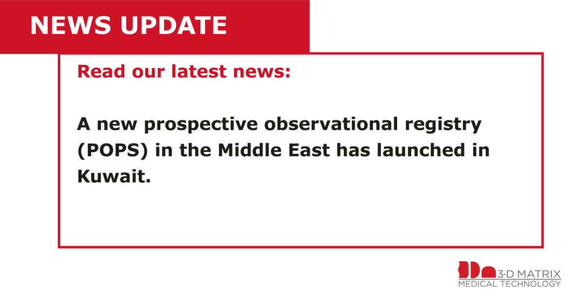 3dm_emea's tweet photo. We are so excited about the launch of a new prospective observational registry (POPS) in Kuwait! Have you read the article on our news webpage? Check it here for more details: https://t.co/sACOC4nEBj
#3dmatrix #news #purastat #clinicalstudies #delayedbleeding #GI #RADA16 https://t.co/wXe46Ip9rg