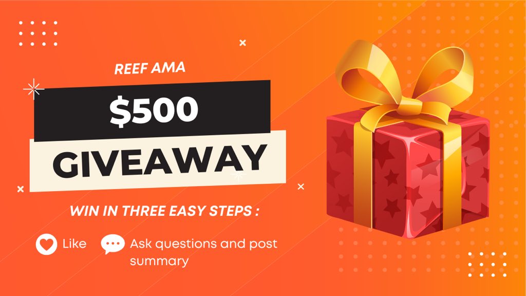 its_naman02's tweet image. Join the @Reef_Chain AMA and Win from a pool of $500 worth $REEF 
Date: 4th Aug | 1:30 PM UTC ⏰
How to Win: 
Ask questions and post the AMA summary to win
#BuildTheReef #ReefChain #ReefDiver