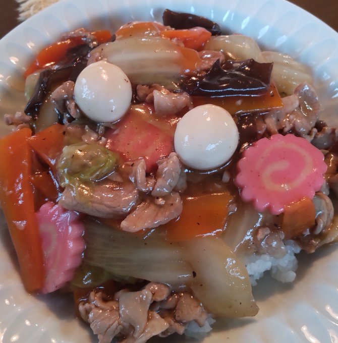 本日の晩御飯は中華丼😀 