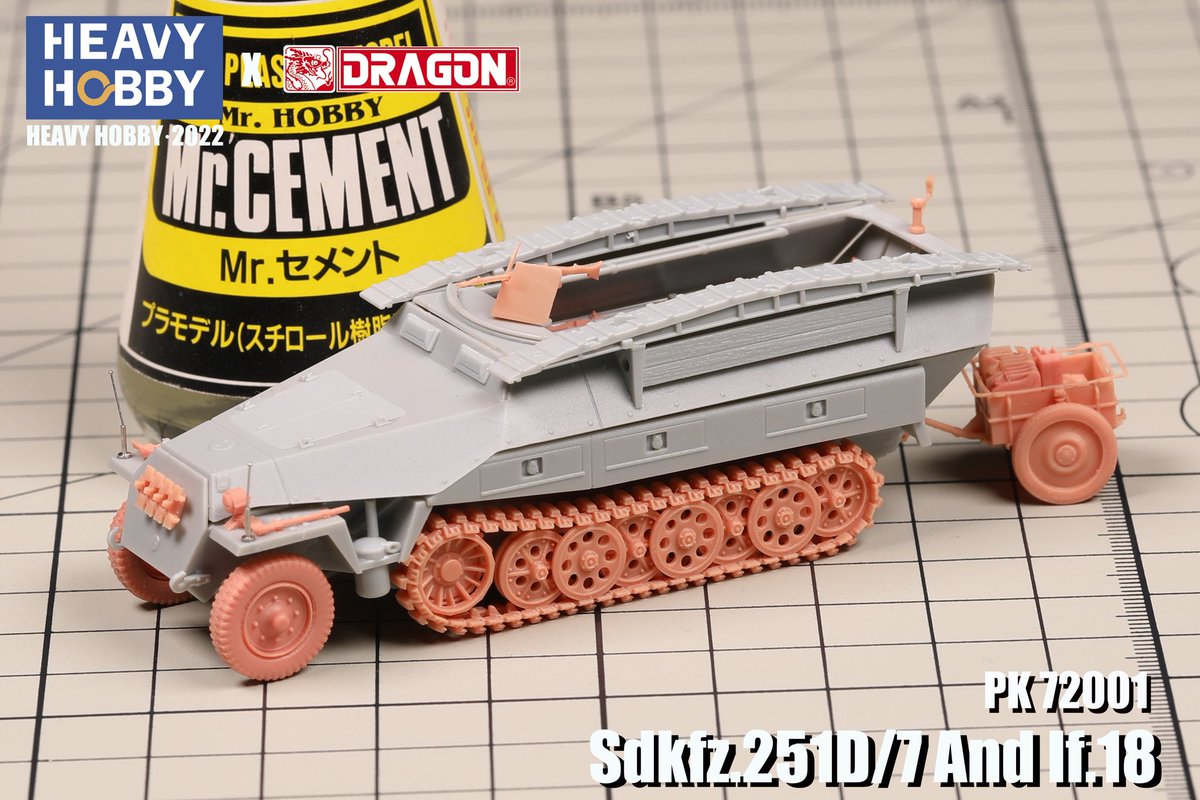 HeavyHobby's tweet photo. PK-72001 WWII German Sdkfz.2517 Ausf.D and If.8 https://t.co/eeSyX8AjRH