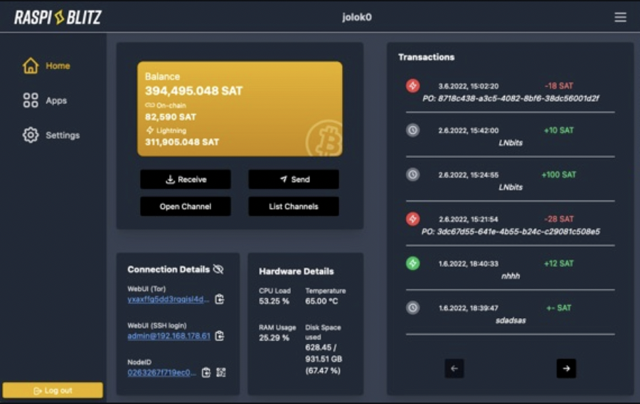 rootzoll's tweet photo. ⚡ Version 1.8.0 of RaspiBlitz released ⚡

Introducing the WebUI. Big thanks to @_cstenglein_ for the React/Tailwind frontend, @fusion44 for the python/FastAPI backend &amp; all others that helped. Also lots of updates &amp; new apps :D

Download &amp; Update here: https://t.co/y1WIMcEsPH https://t.co/sdEfKSB1oN