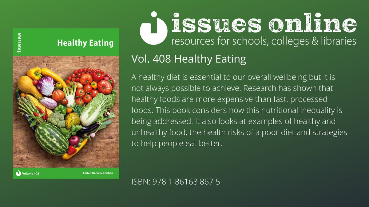 IndependenceEdu's tweet photo. Healthy Eating - view the eBook here: https://t.co/1onR7sbGDL or buy the book here: https://t.co/Y1QVP662ay
#issuesonline #issuesbooks #PSHE #teachers #teacherresources #schoollibraries https://t.co/yOc2xkJbdR