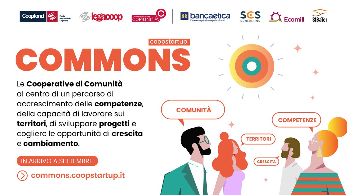 È il momento di andare lontano.
Stay tuned 💥
#commons #cooperativedicomunità 
<a href="/LegacoopN/">Legacoop Nazionale</a> @bancaetica <a href="/Ecomill_it/">Ecomill</a> <a href="/bancadelleterre/">Sibater-Banca delle Terre</a> @SCS_Consulting #Coopfond