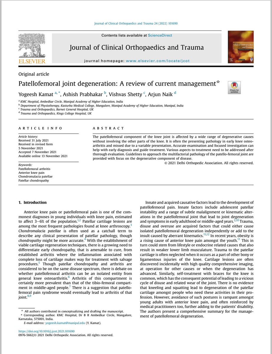 We congratulate our faculty Mr Ashish J. Prabhakar for his collaborative publication with Dr D Yogeesh K in the Q3 journal. @KMC_Mangalore @DoRMAHE_Manipal