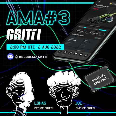 GrittiApp's tweet photo. Our AMA #3 is here

Join us on the 2nd of Aug at 2:00PM UTC to find out what we have been up to in the last couple of weeks. 

Whitelist x 5 available! 

Rules:
👉Follow us on Twitter 
✌️Retweet this tweet and tag 3 friends 
🫶 Join us at our AMA at https://t.co/vNByqArUb9 https://t.co/kXNVA7cwEj