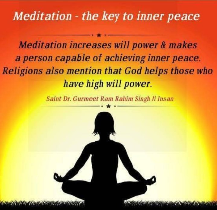 Saint @Gurmeetramrahim Ji suggests Meditation to wipe out daily stress. Practising it refreshes the mind and enhancing the peace of mind. 
#SecretOfHappiness 
#HappinessMantra 
#MethodOfMedition 
#Meditation
#MeditateEveryday
#DeraSachaSauda
#SaintDrMSG 
#BabaRamRahim
#RamRahim