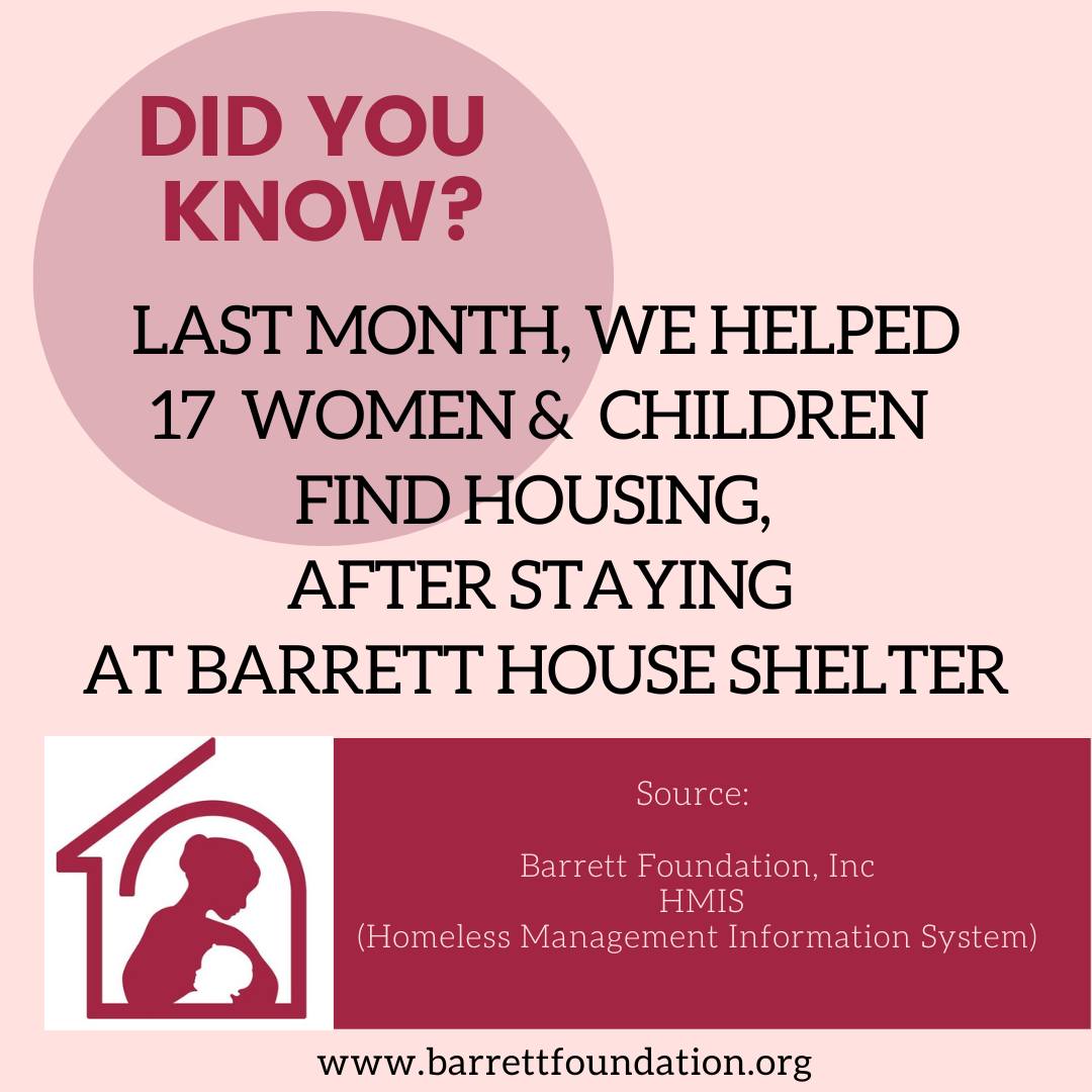 Did you know? We not only offer shelter, we actively help women create plans to end their experience of homelessness, and find housing for themselves and their families. #endhomelessness 
Follow #BarrettHouseDYK to stay in the know!