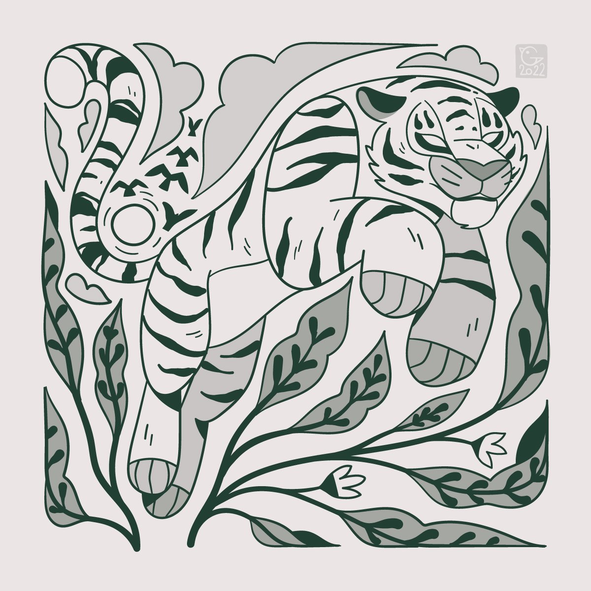 I made a big cat for this #TigerDay2022 😁 Now I have to find some nice colors to add!