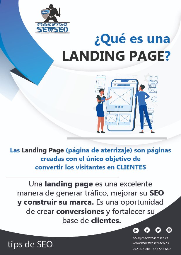 Definimos de forma breve el término #Landing page o página de aterrizaje. Es una página desarrollada con el único objetivo de convertir los visitantes en #CLIENTES.

#seo #sem #marketingdigital #ads #posicionamientoweb #instagramads #facebookads #maestroSemSeoLovers #googleads