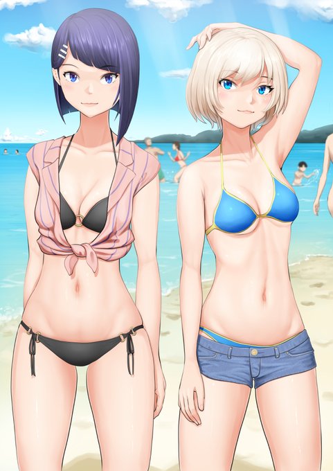 skeb納品のノアちゃんとソフィアちゃん!!ご依頼大感謝!!差分の性質上、衣類は上下セパレートにアレンジさせてもらいました。何卒ご了承を。 