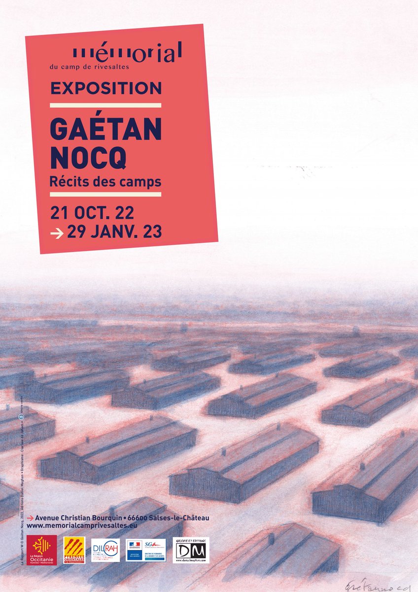 Nouvelle #exposition temporaire «Gaétan Nocq, récits des camps» !
Du 21 Octobre 2022 au 23 Janvier 2023.

Le Mémorial du Camp de Rivesaltes consacre une exposition temporaire à Gaétan Nocq, dessinateur, peintre, carnettiste et auteur de roman graphique.