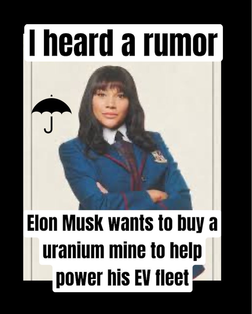 Which #uranium companies is <a href="/elonmusk/">Elon Musk</a> looking to buy? Cameco rumors are flying but NexGen makes a lot more sense to me. JMHO 🚀🙌🦍 $TSLA $CCJ #ElonMusk #MandA