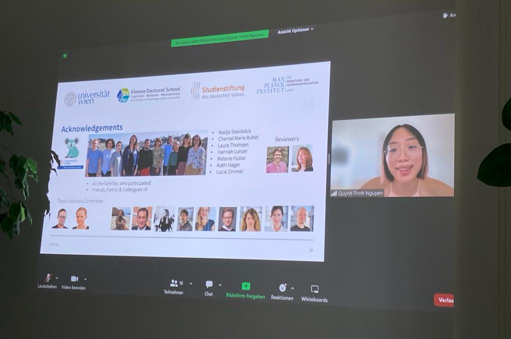 We are very happy to announce that @trinh_nguyen9  successfully defended her PhD thesis on "Interpersonal neural synchrony in early development" on Wednesday! 👩‍🎓🥳 We wish you all the best for your future career &amp; are excited to keep collaborating with you ✨🧠