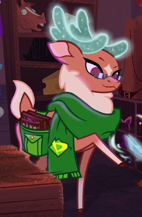 TFH_Facts's tweet photo. Cashmere is mainly designed by Aaron Stavely. She was based on the idea of "Velvet but different". Early sketches also reveal she has less floof covering chest than the other reindeer; it can be briefly seen in her game art.
#themsfightinherds https://t.co/0mBCB3wH94