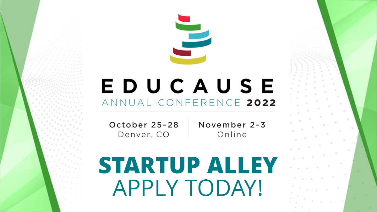 educause's tweet photo. TODAY is the last day to secure a spot in the premier #EmergingEdtech opportunity of the year—Start-Up Alley at #EDU22. Apply now! https://t.co/UWN3xtI5OD https://t.co/ARc9nhkmni