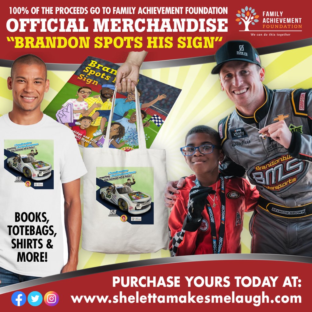 BMSRaceTeam's tweet photo. Hey #TeamBrandons fans, check this out! 🛍

100% of the proceeds will go to Family Achievement Foundation, a non-profit organization started by Brandon Brundidge’s therapy center.

Get yours by going to https://t.co/jWczqxV6Vw and clicking on the “merch” tab 🛒 https://t.co/4wcei5GSae