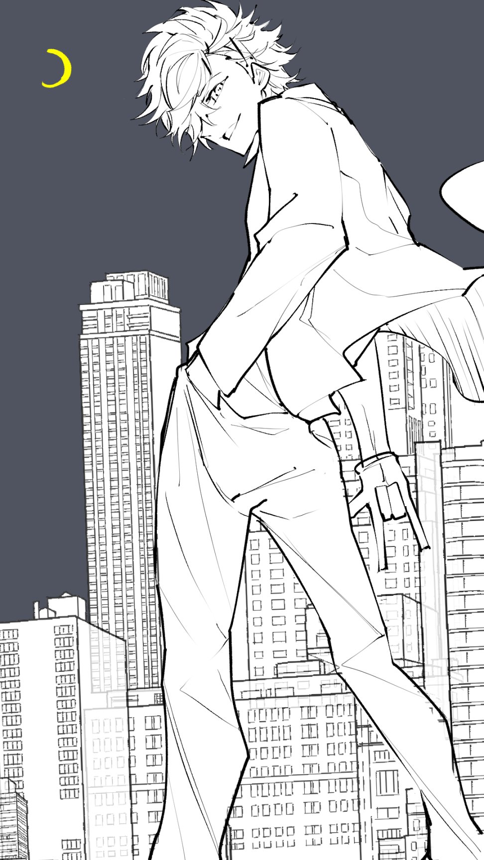 緋崎ガンマ アップロー ビルの屋上に立って夜景を見る的なイラストを描けるようになりたいっす ガンマのラクガキ イラスト T Co Gcxruoh7uo Twitter