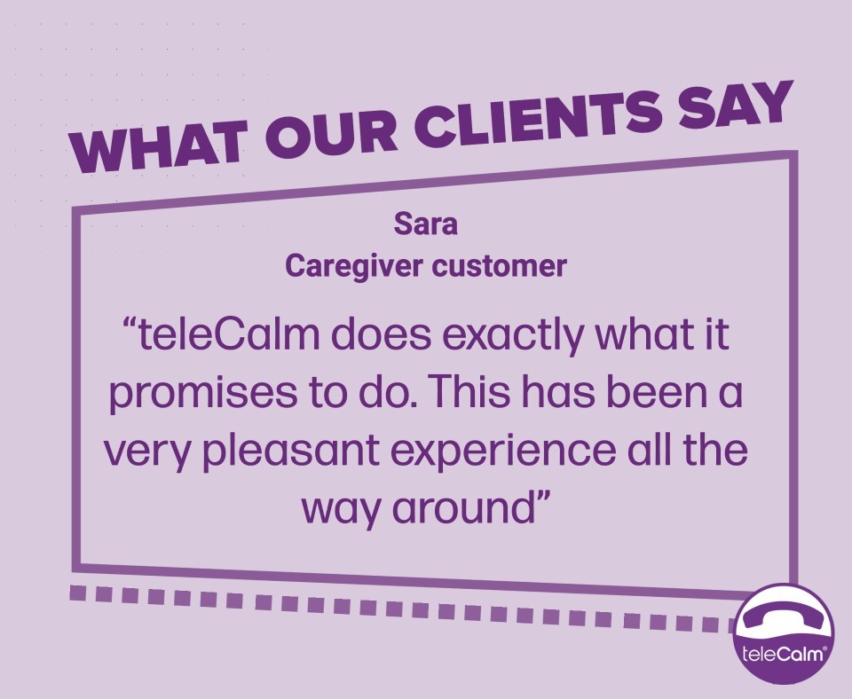 teleCalm's tweet image. "@teleCalm does exactly what it promises to do."
#alzheimerscare #dementiacaregiver #caregiversupport