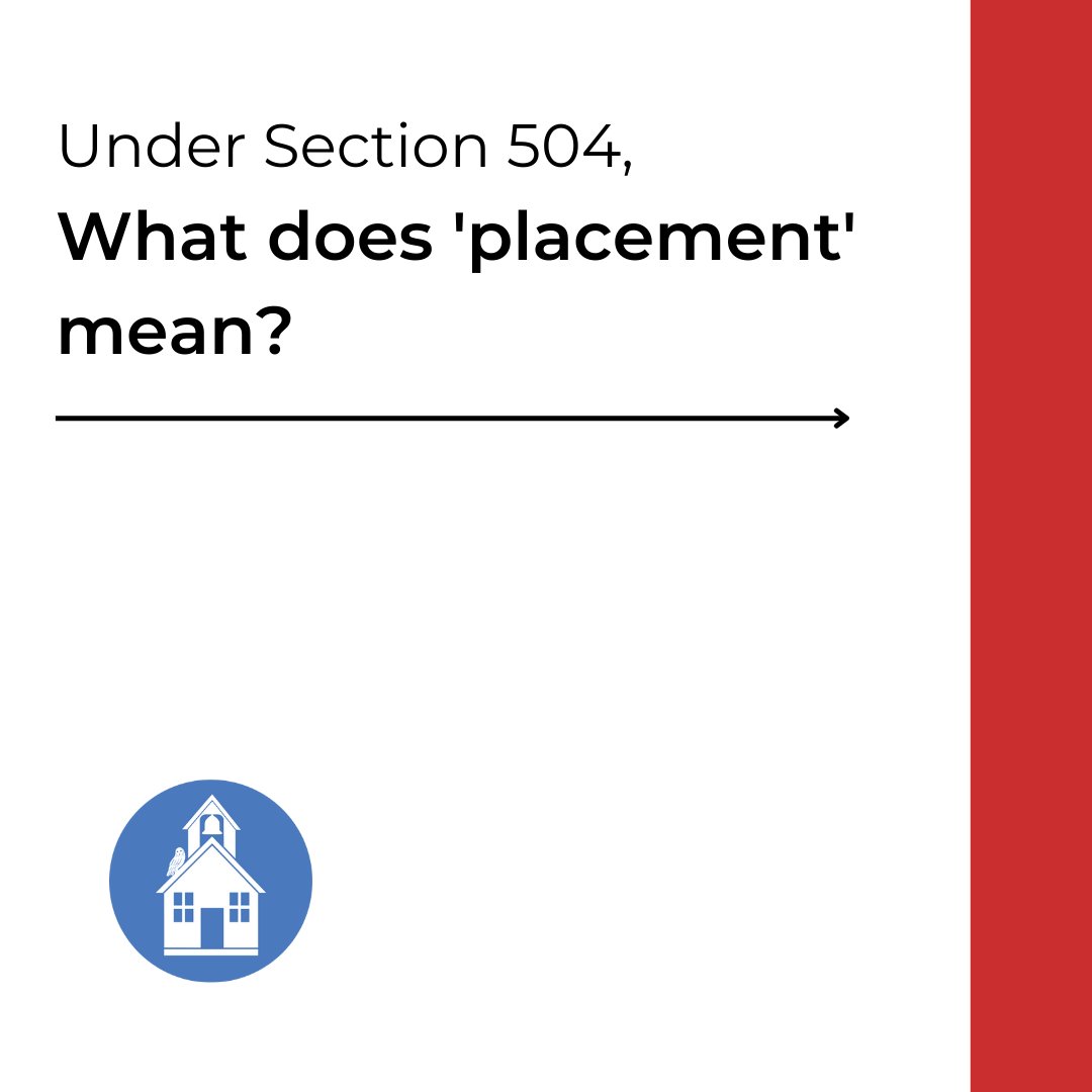 504idea's tweet photo. 🤔The language of Section 504 can be confusing...⁣
⁣
In this case, does 'placement' only mean where the services are physically located?⁣
⁣
👉Slide through to find out👉⁣

#section504plan #section504 #disability #student #teachersofinstagram https://t.co/pJxFEjHwW1