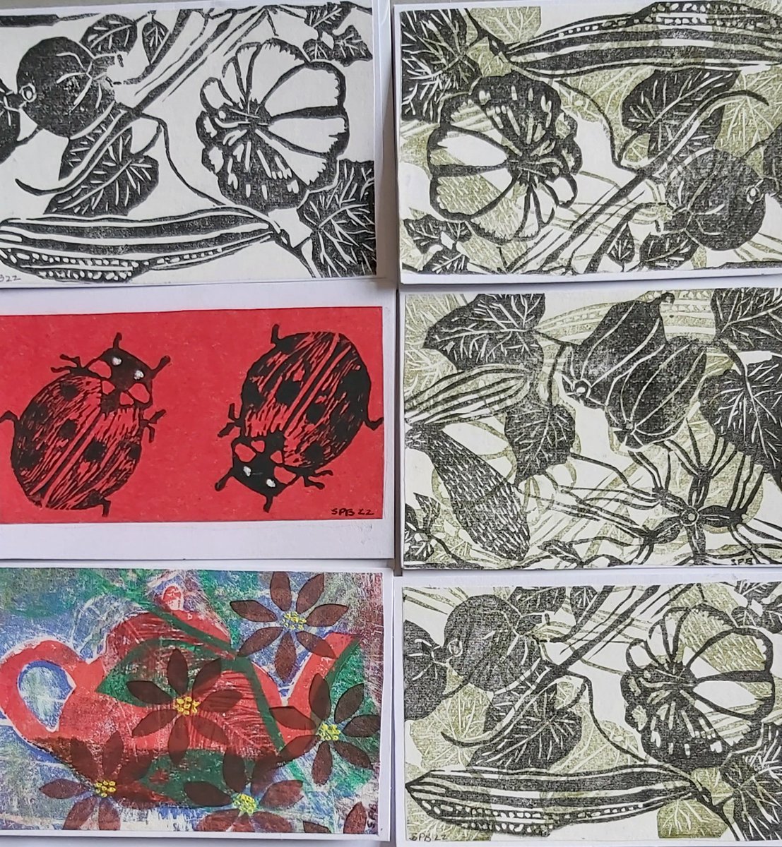 subuarts's tweet photo. Pack of 6 blank greetings cards size 4x6inch. Original monoprints £10 + £2 postag e UK only. #monoprint on #ricepaper #cranfieldinks https://t.co/Qybl7jBWS9