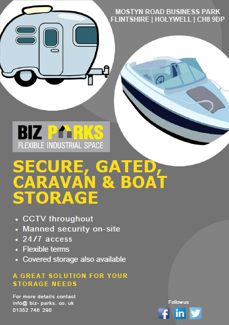 BizParks's tweet photo. Need somewhere secure to store your #Caravan or #boat? We have the answer!

Give us a call today on 01352 746 290 to talk to us about storage solutions! https://t.co/Vz4toQTpkp