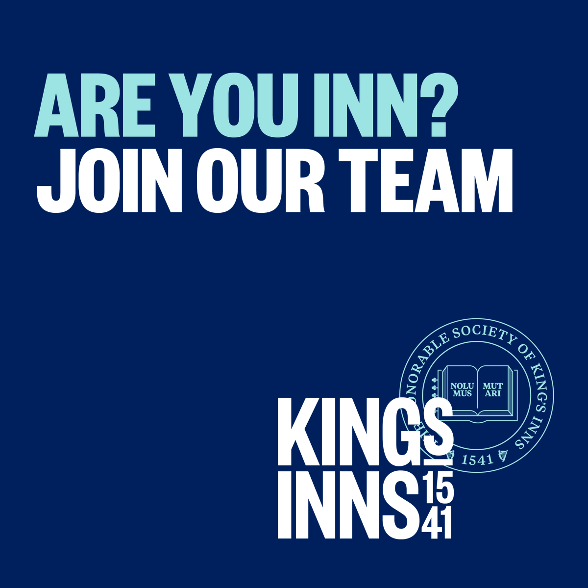KingsInns's tweet photo. JOIN OUR TEAM 

King's Inns invites applications from qualified Barristers for four lecturer roles on our Diploma in Legal Studies.

🧑‍🏫Land Law
🧑‍🏫Human Rights Law
🧑‍🏫Equity &amp; the Law of Trusts
🧑‍🏫Company Law (Maternity Cover)

👉 https://t.co/hwpuIgdNdu

#jobfairy #jobalert https://t.co/r1W55lJ0dj