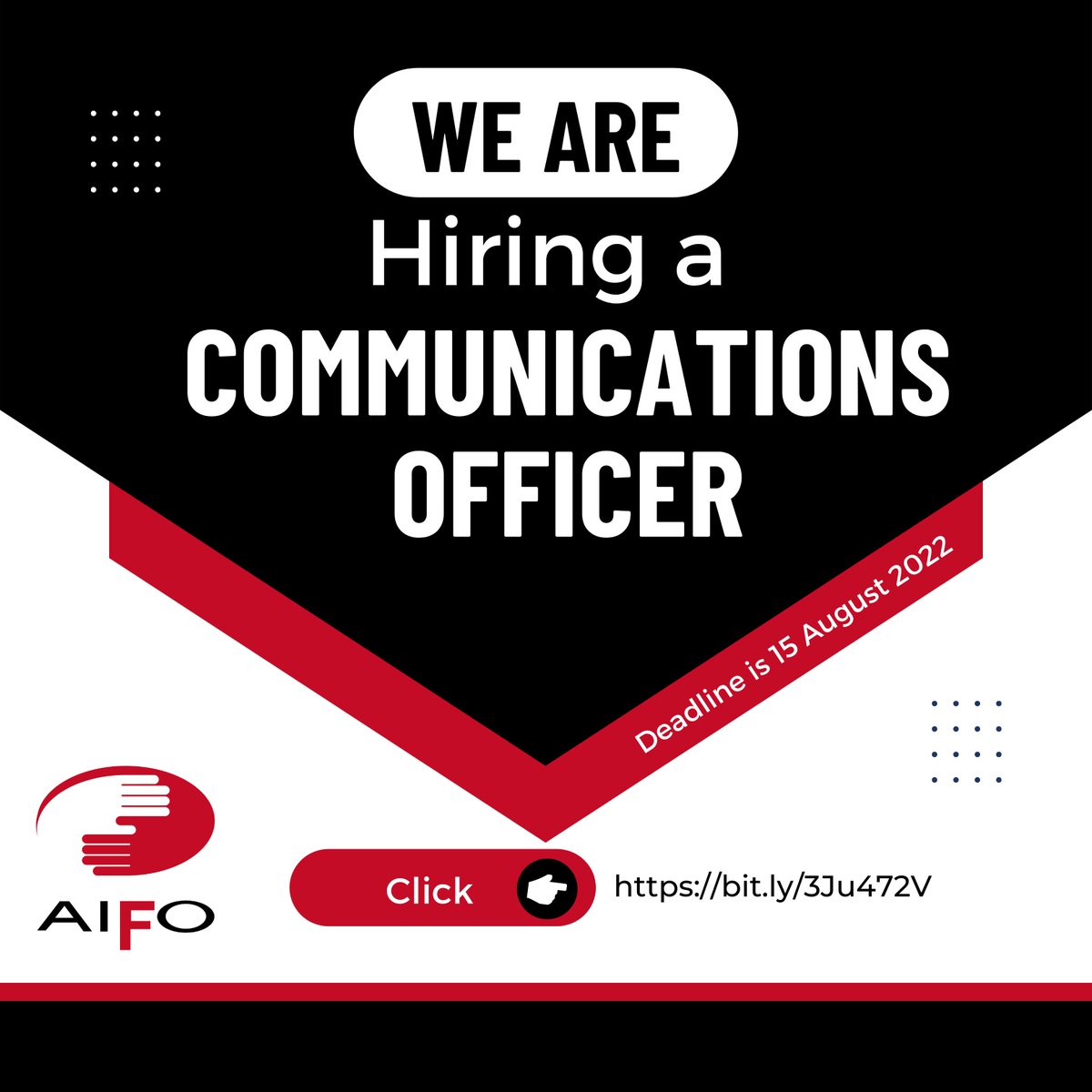 AifoLiberia's tweet photo. We are hiring a multitalented person to work with us as Communications Officer.
Click here to read more: https://t.co/WU8kZZmefP https://t.co/bUwVoRIlzc