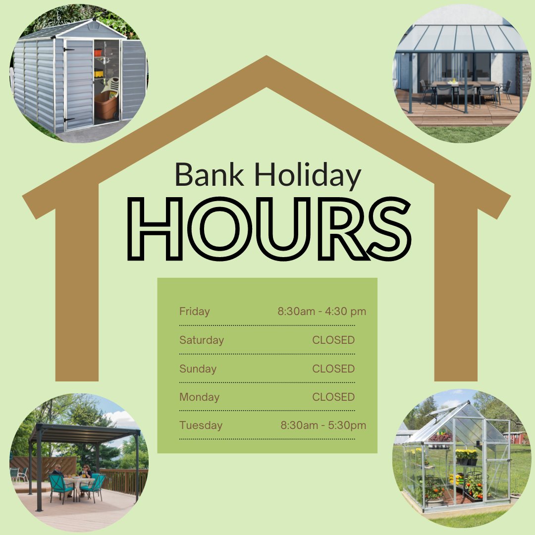 We are finishing up in the office for the bank holiday at 4:30pm! 

We hope you all have a lovely weekend and we'll be back in the office on Tuesday at 8:30am ready to provide you high quality outdoor solutions!

Enjoy!