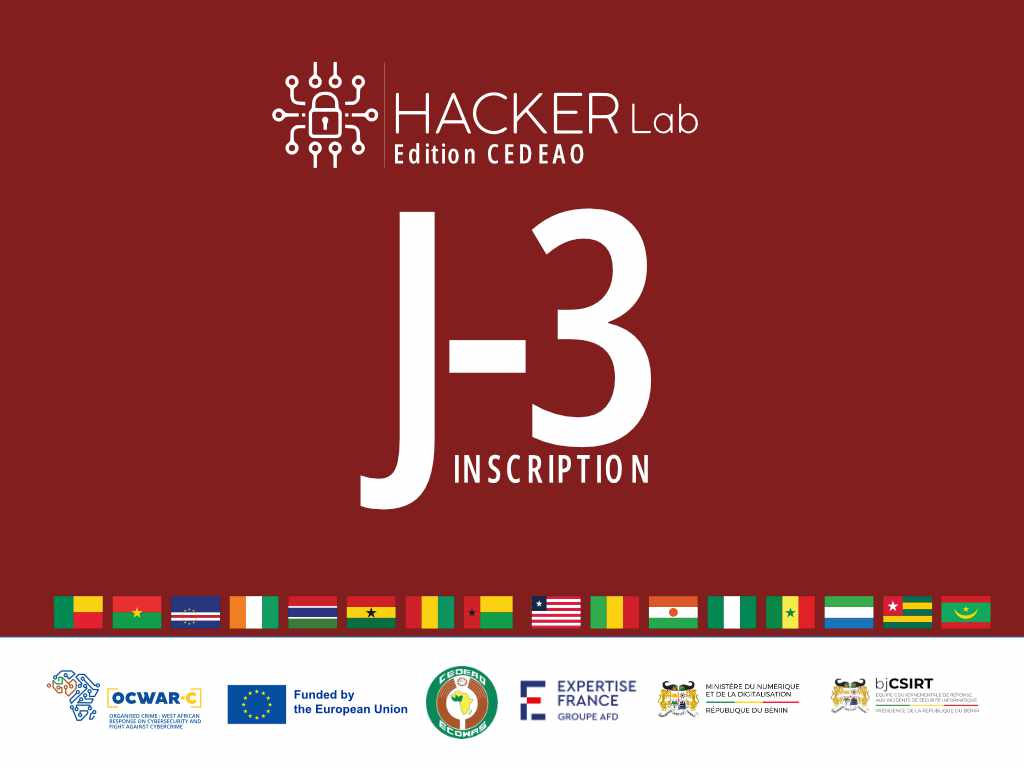 J-3 pour représenter votre pays. Les inscriptions se poursuivent sur hackerlab.africa.