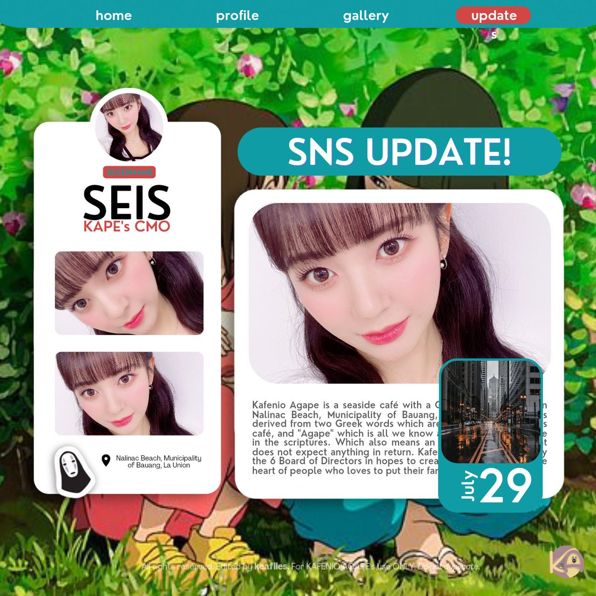 ͏͏͏͏͏͏ ͏͏͏͏͏
͏͏͏͏                    ﹫cendocs sns-update.⠀
           ◌〗┊   BAUANG, LA UNION
           ◌〗┊     FRIDAY  1:37 P.M.

⠀⠀⠀⠀                  “😁” 
                    ⠀⠀⠀⠀
⠀⠀⠀⠀