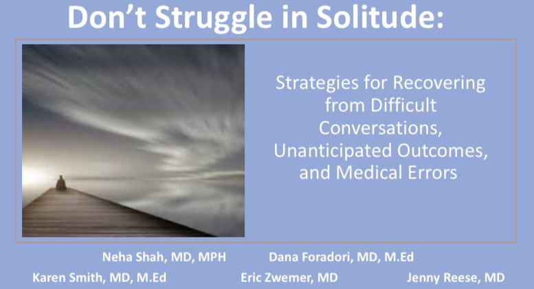 Neha Shah (@nehashahmdmph) on Twitter photo Have you or someone you know experienced an unanticipated outcome, medical error or difficult conversation at work? You are not alone. Join us this afternoon to learn evidence-based strategies for recovery <a href="/PHMConf/">PHM Conference</a> #phm22 Have you or someone you know experienced an unanticipated outcome, medical error or difficult conversation at work? You are not alone. Join us this afternoon to learn evidence-based strategies for recovery <a href="/PHMConf/">PHM Conference</a> #phm22