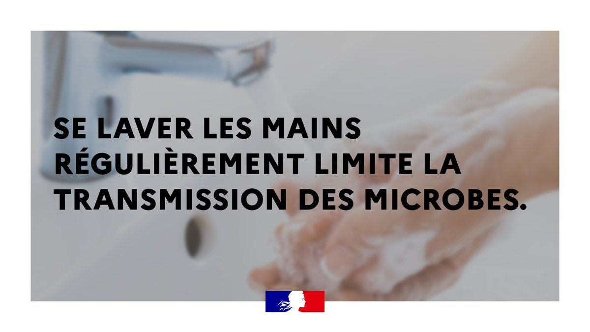 Sante_Gouv's tweet image. #GestesBarrières | Le lavage des mains plusieurs fois par jour est un bon moyen de lutter contre la transmission des microbes, comme les virus ou les bactéries.

👉 Ayez le bon réflexe !