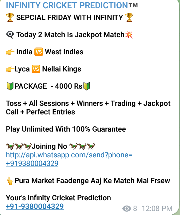 InfinityCricke2's tweet photo. ❤️Today Special Offers❤️

Only Genuine Members

Limited Offer

Contact only on WhatsApp Only👇👇👇👇👇👇👇👇👇👇
https://t.co/2yz55Eejt0 https://t.co/AeKDrmFP0Y