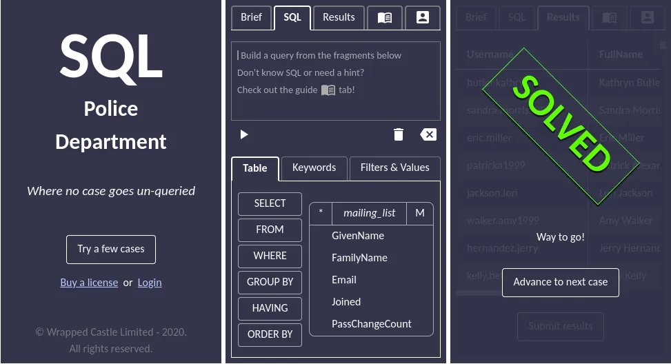 sqldaily's tweet image. Looking for a fun way to learn #SQL?

Join the SQL Police Department and solve crimes while learning

&quot;Where no case goes un-queried&quot;

sqlpd.com