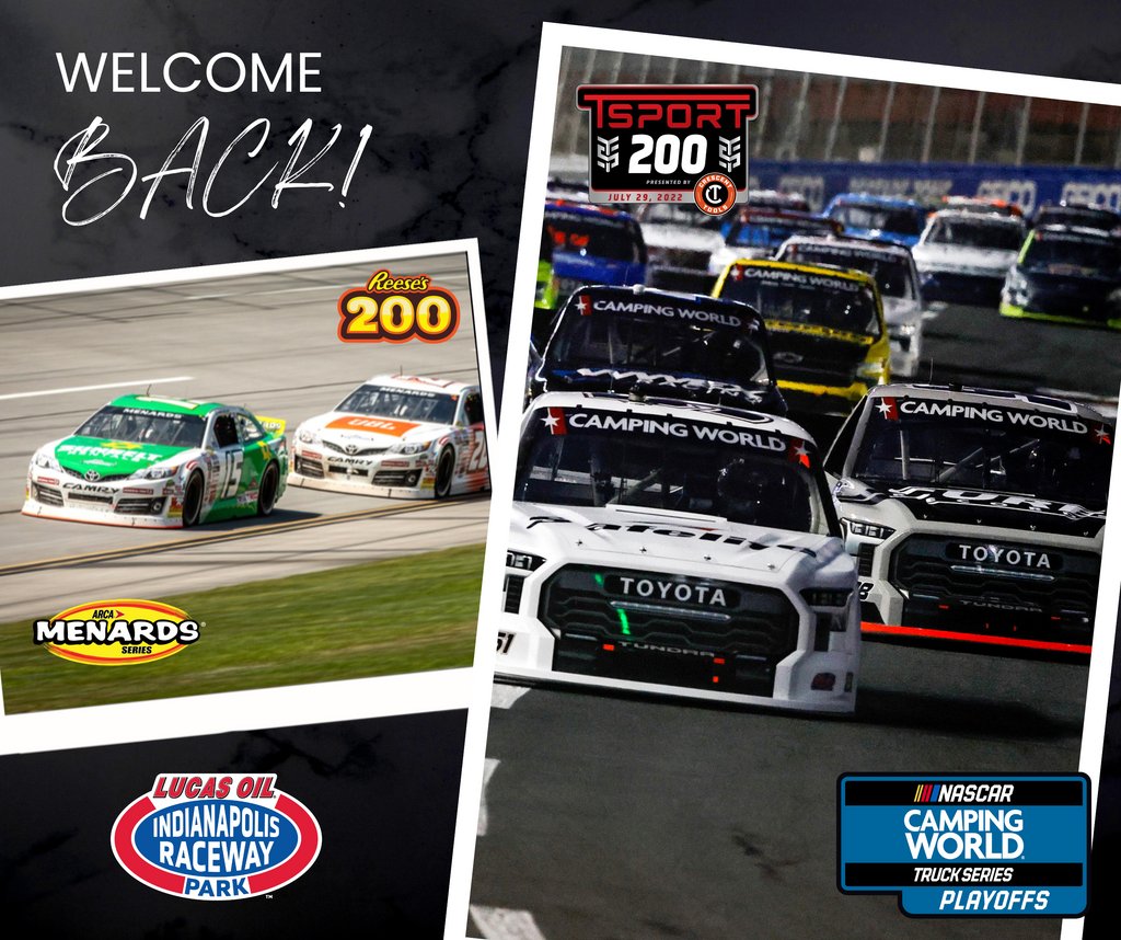 It's race day! 🎉

A hearty welcome back to our friends with <a href="/NASCAR_Trucks/">NASCAR CRAFTSMAN Trucks</a> and <a href="/ARCA_Racing/">ARCA Menards Series</a>! We have an AWESOME day of racing ahead - we hope you can join us!

Tickets will be available at the gate for purchase. Gates open at 10:30 AM. 💥