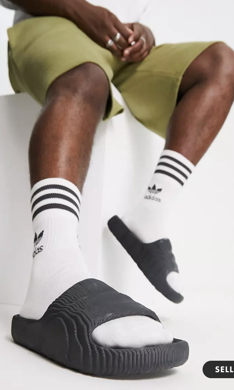 adidas adilette slides 22 black and white