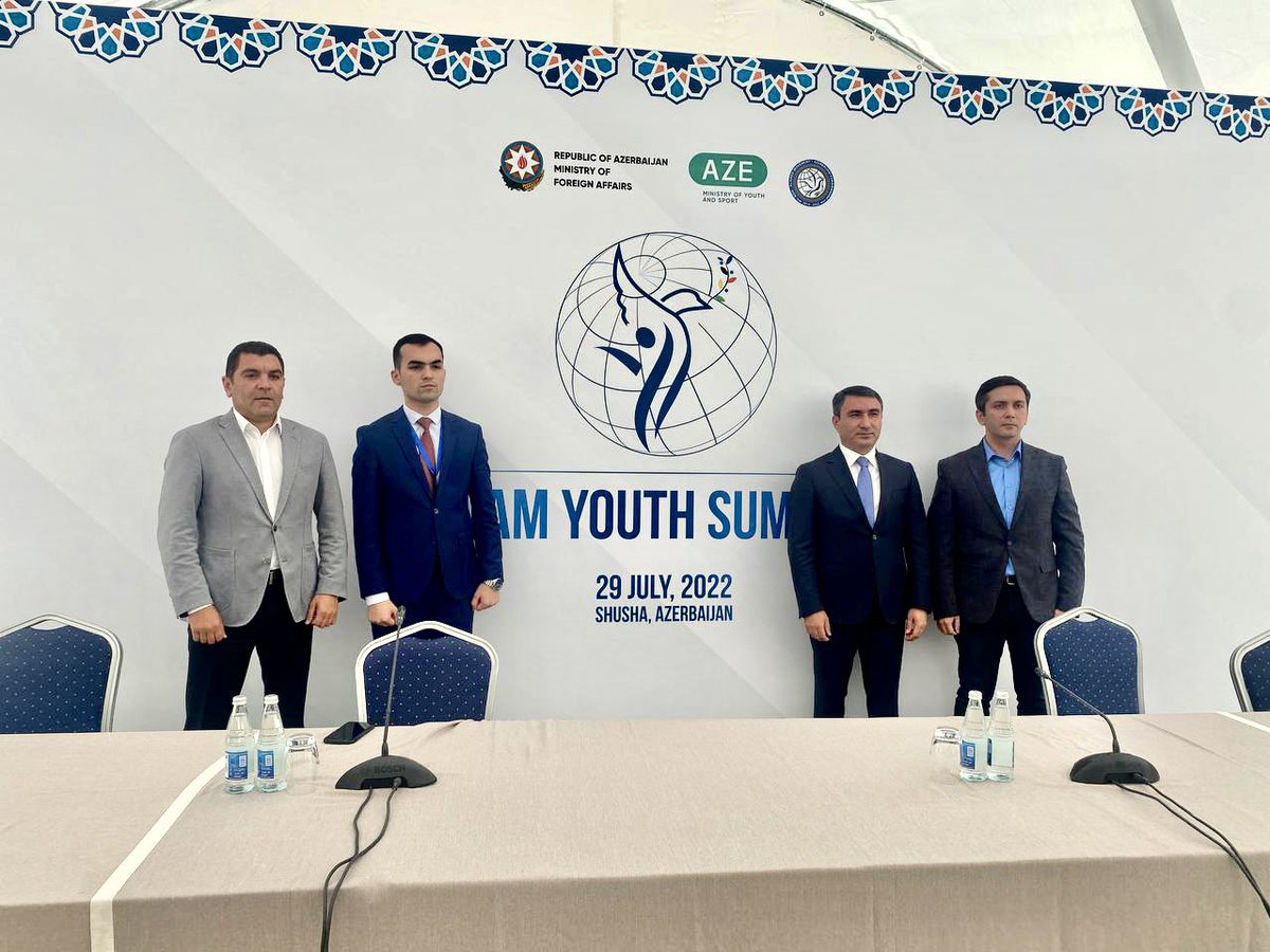 MaftunAbbasov's tweet photo. Today the #Shusha session of the Youth Summit of the influential #NonAlignmentMovement started its work. The participants over 60 countries have been informed that during 28 years of Armenian occupation, the city had faced #urbacide. (2/1) @NAMChairAZ @namyouthnetwork https://t.co/LtJh1Wtly3