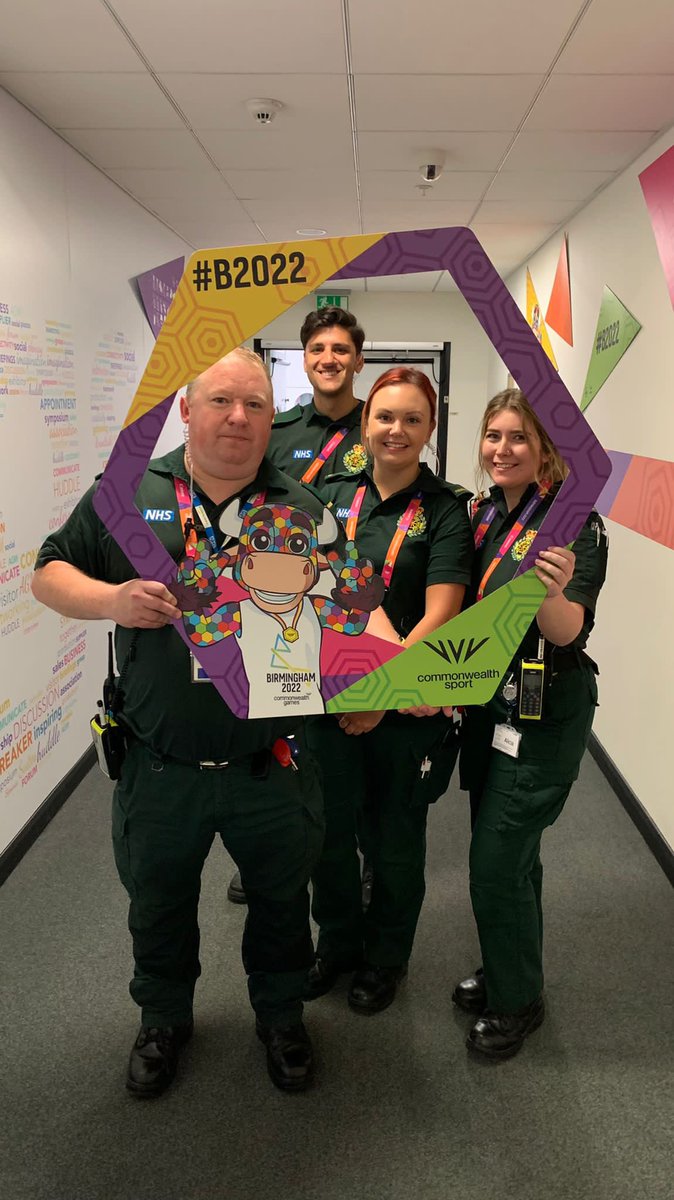 Hello from the NEC on day one of #b2022 🏸🏓🏐🥊

We have crews here all day ready to help in an emergency. Give them a 👋 if you see them! 

(Kat &amp; Holly, Ungie &amp; Keith, Mark, Alex, Sadie &amp; Alicia)