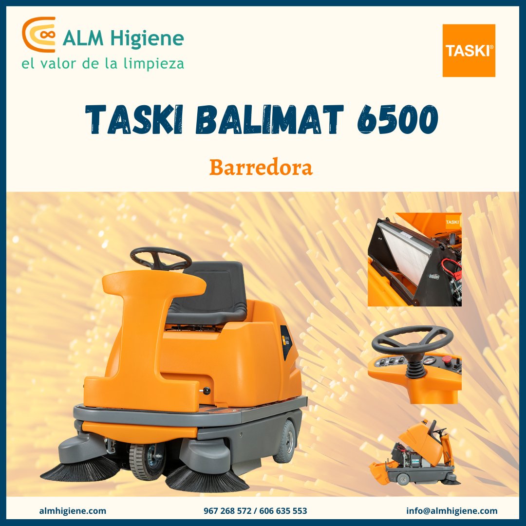 AlmHigiene's tweet photo. TASKI BALIMAT 6500 🙌
#TASKI #barredora #balimat6500 #prodcutividad #TRS #flexibilidad  #usosencillo #soluciones #limpieza #almhigiene https://t.co/CIbLVHIoqd