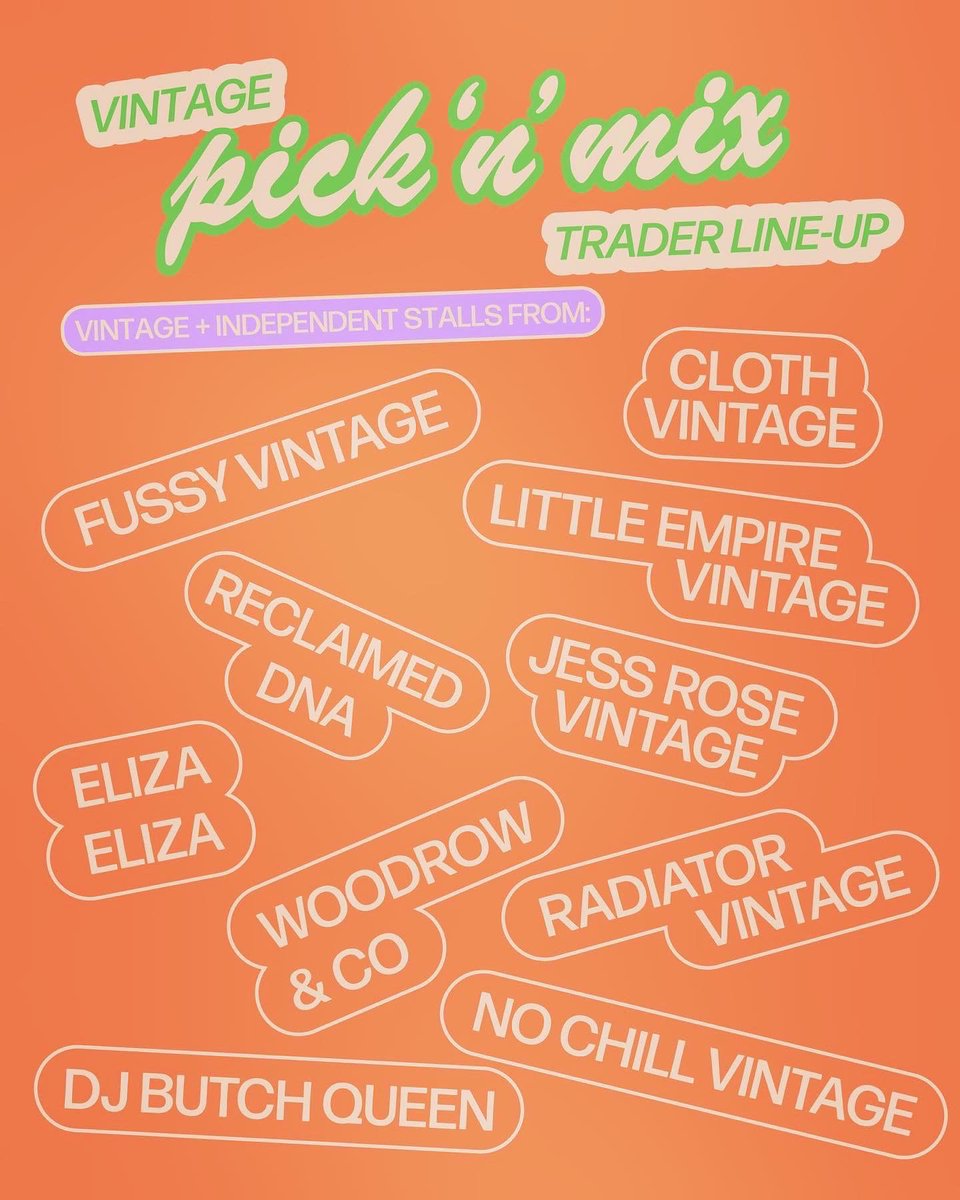 Who’s excited for the Vintage pick ‘n’ mix market this Sunday? 🎉✨

✨ Hosted by <a href="/fussyhome/">Fussy Vintage</a> , expect to find a pick &amp; mix of curated secondhand vintage, sustainable independent designers and brands all under one roof
 ✨ Sunday 31st July • 10 - 4 PM • fb.me/e/2pn3hxeSP